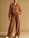 Women's Fleece Hooded Zip-Up Sweatshirt And Pants Set