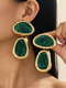 Vintage Geometric Textured Enamel Drop Earrings