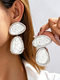 Vintage Geometric Textured Enamel Drop Earrings