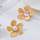 Simple Fresh Inlaid Flower Brooch For Women