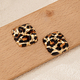 Leopard Print Twisted Cross Wrap Stud Earrings