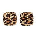 Leopard Print Twisted Cross Wrap Stud Earrings