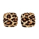 Leopard Print Twisted Cross Wrap Stud Earrings