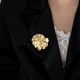 Retro Pearl Flower Brooch For Women Chrysanthemum Petal Inlay