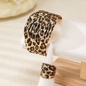 YLC-TZ-1320 Black Set Leopard Print Geometric Irregular Bracelet Ring Set For Women