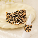 YLC-TZ-1320 Black Set Leopard Print Geometric Irregular Bracelet Ring Set For Women