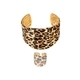 YLC-TZ-1320 Black Set Leopard Print Geometric Irregular Bracelet Ring Set For Women