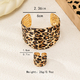 YLC-TZ-1320 Black Set Leopard Print Geometric Irregular Bracelet Ring Set For Women