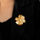 Irregular 3D Flower Faux Pearl Brooch Elegant Women's Accessory
