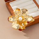 Irregular 3D Flower Faux Pearl Brooch Elegant Women's Accessory