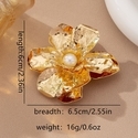 Irregular 3D Flower Faux Pearl Brooch Elegant Women's Accessory