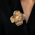YLC-XZ-2292 Gold Brooch Vintage Faux Pearl Flower Brooch Elegant Women's Banquet Accessory