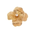YLC-XZ-2292 Gold Brooch Vintage Faux Pearl Flower Brooch Elegant Women's Banquet Accessory