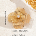 YLC-XZ-2292 Gold Brooch Vintage Faux Pearl Flower Brooch Elegant Women's Banquet Accessory