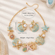 Colorful Enamel Starfish Shell Coral Earrings And Necklace Set For Women