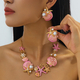 Colorful Enamel Starfish Shell Coral Earrings And Necklace Set For Women