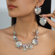 Colorful Enamel Starfish Shell Coral Earrings And Necklace Set For Women