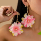 Inlaid Irregular Color Flower Earrings For Women