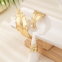 YLC-TZ-1619 Gold Bracelet Leaf Open Bracelet And Ring Two-Piece Set For Women