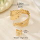 YLC-TZ-1619 Gold Bracelet Leaf Open Bracelet And Ring Two-Piece Set For Women