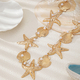 YLC-YL-1922 Gold Waist Chain Starfish Shell Faux Pearl Waist Chain Beach Vacation Jewelry For Women