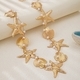 YLC-YL-1922 Gold Waist Chain Starfish Shell Faux Pearl Waist Chain Beach Vacation Jewelry For Women
