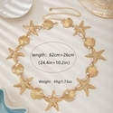 YLC-YL-1922 Gold Waist Chain Starfish Shell Faux Pearl Waist Chain Beach Vacation Jewelry For Women