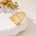 YLC-JZ-2211 Gold Ring Exaggerated Metal Geometric Irregular Ring For Women