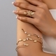 YLC-TZ-1965 White Diamond Set Line-Inlaid Flower Arm Ring And Ring Set For Women