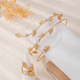 YLC-TZ-1965 White Diamond Set Line-Inlaid Flower Arm Ring And Ring Set For Women