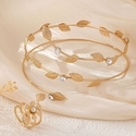 YLC-TZ-1965 White Diamond Set Line-Inlaid Flower Arm Ring And Ring Set For Women