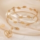 YLC-TZ-1965 White Diamond Set Line-Inlaid Flower Arm Ring And Ring Set For Women