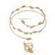 YLC-TZ-1965 White Diamond Set Line-Inlaid Flower Arm Ring And Ring Set For Women