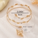 YLC-TZ-1965 White Diamond Set Line-Inlaid Flower Arm Ring And Ring Set For Women