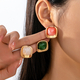 Colorful Acrylic Square Stud Earrings For Women Minimalist Daily Wear