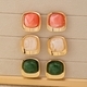 Colorful Acrylic Square Stud Earrings For Women Minimalist Daily Wear