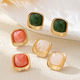 Colorful Acrylic Square Stud Earrings For Women Minimalist Daily Wear