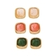 Colorful Acrylic Square Stud Earrings For Women Minimalist Daily Wear