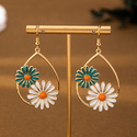 YLC-ES-2122 colorful earrings Enamel Daisy Earrings For Women Summer Beach Vacation Jewelry