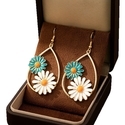 YLC-ES-2122 colorful earrings Enamel Daisy Earrings For Women Summer Beach Vacation Jewelry