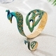 YLC-TZ-2841 Color Set Colorful Peacock Enamel Cuff Bracelet Ring Set Ethnic Style