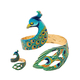 YLC-TZ-2841 Color Set Colorful Peacock Enamel Cuff Bracelet Ring Set Ethnic Style