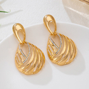 YLC-ES-2328 Gold Earrings Minimalist Geometric Teardrop Inlaid Earrings For Women