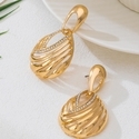 YLC-ES-2328 Gold Earrings Minimalist Geometric Teardrop Inlaid Earrings For Women