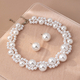 YLC-TZ-2274 White Set Retro Faux Pearl Necklace And Earring Set For Women