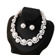 YLC-TZ-2274 White Set Retro Faux Pearl Necklace And Earring Set For Women