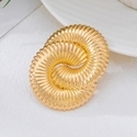 YLC-XZ-2521 Gold Brooch Geometric Coiled Spring Pattern Brooch For Women Party Street Wear