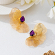 Elegant Inlaid Flower Stud Earrings For Women
