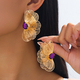 Elegant Inlaid Flower Stud Earrings For Women