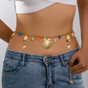 YLC-YL-2039 Gold Waist Chain Starfish Shell Conch Waist Chain For Women Beach Vacation